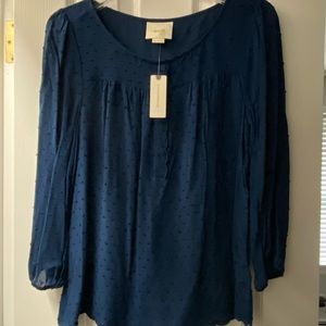 NWT ANTHROPOLOGIE MAEVE SWISS DOT BLOUSE SZ 4